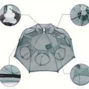 Resim Hexacatcher 6 Delikli Altıgen Taşınabilir Balık Ağı Tuzak - Dayanıklı Naylon Karides, Yengeç ve Balık Yakalama Aracı Açık Hava Balıkçılık Maceraları için 