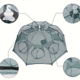 Resim Hexacatcher 6 Delikli Altıgen Taşınabilir Balık Ağı Tuzak - Dayanıklı Naylon Karides, Yengeç ve Balık Yakalama Aracı Açık Hava Balıkçılık Maceraları için 
