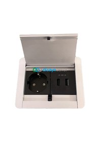 Resim Masa Üstü Gömme Bas-aç Usb Hızlı Şarj Ve Priz Sistemi 