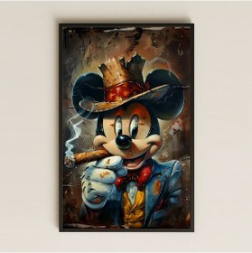 Resim Mafya Tarzı Mickey Karakterli Şeffaf Pleksi Tablo 