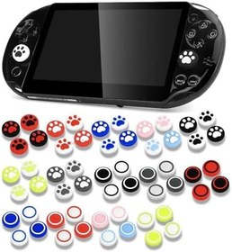 Resim Lianxiaw Psvita PS Vita PSV 1000 2000 İnce Oyun Konsolu için 4 ADET Silikon Thumbstick Kavrama Kapağı Joystick Analog Koruyucu Kapak Kılıfı (Nokta Siyah Kırmızı) 