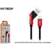 Resim Hytech Hy-x215 3a Micro Usb 1m Kırmızı Data + Sarj Kablosu 