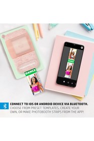 Resim HP Sprocket Panorama Taşınabilir Fotoğraf Yazıcısı, Kendinden Yapışkanlı Etiket ve Fotoğraf Baskıları 