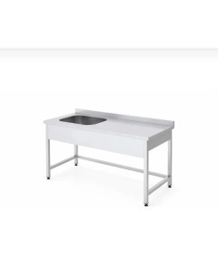 Resim Tek Evyeli Krom Çalışma Tezgahı, Paslanmaz , 