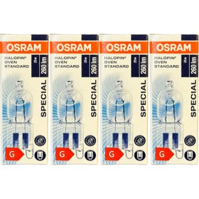 Resim Osram Halopin Oven 25W 2700K (Sarı Işık) G9 Duylu Halojen Fırın Ampulü (4 Adet) 