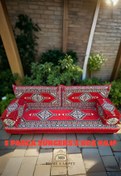 Resim mdhomecarpet Anadolu Desenli Şark Köşesi Yer Minderi Takımı –Süngersiz Kılıf Otantik ve Konforlu -70x190 5 Parça 