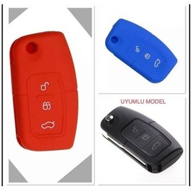 Resim 2 Adet Fiesta Focus B-max Kuga Silikon Anahtar Koruma Kılıfı Mavi 