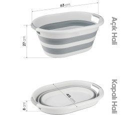 Resim Biterse Katlanır Çamaşır Sepeti Yer Kaplamayan Pratik Katlanır Sepet 38 Lt 