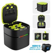 Resim GoPro İkili Şarj Cihazı + 2 ADET Yedek Batarya ( GoPro Hero12 Black / Hero11 Black / Hero10 Black / Hero9 Black İçin) 