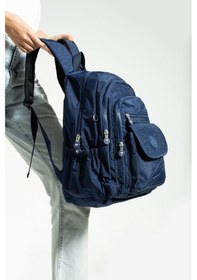 Resim Nemo Bags Lacivert Unisex Okul Çantası, Crinkle Su Geçirmez Kumaş, Laptop Seyahat Sırt Çantası, 24 Lt, 40x30cm Lacivert 