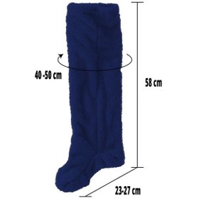 Resim Mulberry Wellsoft Peluş Diz Üstü Ev Çorabı Uzun Çorap Lacivert 