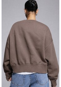 Resim Nike Sportswear Essential Collection Fleece Oversized Kadın Sweatshirt Kahverengi 