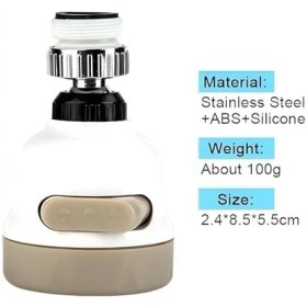 Resim 360° Ayarlanabilir Musluk Başlığı - Su Tasarruflu Lavabo Ucu, 3 Farklı Püskürtme Modu, Sıçramaya Dayanıklı Tasarım | Mutfak ve Banyo Lavaboları Için Döner Musluk Başlığı 