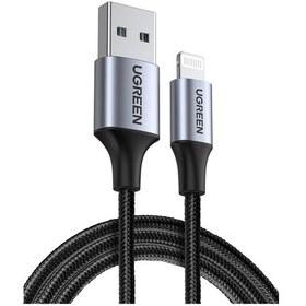 Resim Ugreen Lightning - Usb-a Örgülü Mfi Sertifikalı Apple iPhone Hızlı Şarj Kablosu, 2 M, Siyah, 60158 