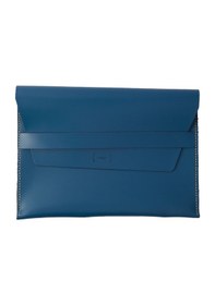 Resim Apple Uyumlu MacBook Air-pro M1-m2-m3-m4 Hakiki Deri Kılıf Mavi Sert 