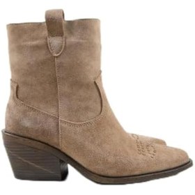 Resim Manijero (Gona) Kadın Hakiki Deri Önü Troklu Kovboy Özel Eskitme Vizon Bot 