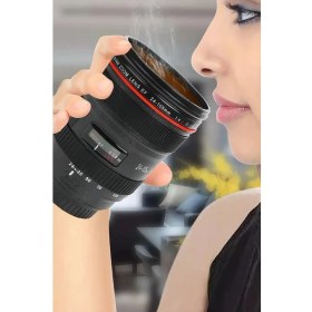 Resim Kamera Lens Lensi Objektif Görünümlü Çay Kahve Bitki Çayı Termos Kupa Bardak 300 ml 