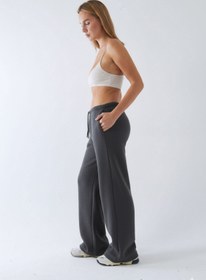 Resim Oversize Unisex Eşofman Altı Füme Melanj - 3 İplik Şardonlu, Bol Paça, Cepli, Modern Rahat Kesim - L / FÜME MELANJ 