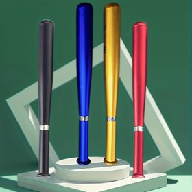Resim 1 adet/4 adet Yaratıcı Beyzbol Sopası Şeklinde Yuvarlak Tükenmez Kalem, Pürüzsüz Yazma, Benzersiz Tasarım, Yüksek Değere Sahip, Plastik Malzeme, Orta Nokta, Tıkla Kapağı, Ofis Öğrenme Kırtasiye ile Hediye için 