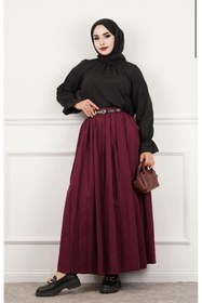 Resim CNG MODA Modaalfabe Kolu Lastikli Tesettür Gömlek 