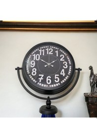 Resim Siyah Metal Ofis Salon Otel Ayaklı Seyyar Saat B57 