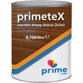 Resim HEMEL Primetex Solvent Bazlı Yarı Şeffaf Vernikli Ahşap Koruyucu 0,750 Lt 