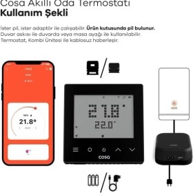 Resim Akıllı Oda Termostatı Kablosuz Kombi Kontrolü V5 