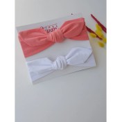 Resim Swan Butik Kız Çocuk Bebek Bandana Toka Seti 2'li Şeftali Beyaz 