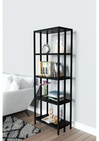 Resim Polo 5 Raflı Plastik Kitaplık Dekoratif Kitaplık Pratik Kitaplık Siyah 