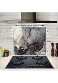 Resim Decorita Cam Ocak Arkası Koruyucu|Stark MermerGörünümlü|52cmx60cm 