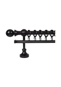 Resim Meyra Demonte Başlıklı Ahşap Rustik Perde Askısı - Tek Raylı -siyah 325 Cm Siyah 