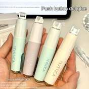Resim 1 adet Mystica Push Button Dot Glue - Scrapbooking, DIY El Sanatları, Okul Malzemeleri, Ofis Malzemeleri, El Yapımı Günlükler ve Sanat Projeleri için 360° Dönen Çift Taraflı Yapıştırıcı, Hafif (1kg), El Sanatları Yapıştırıcısı | Modern Estetik | Hafif Yapıştırıcı 