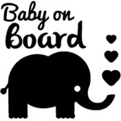 Resim Gmwax Arabada Bebek Var Fil Oto Özel Yeni Sticker 30 x 27 cm 