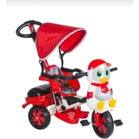 Resim Feyza Design Çocuklar Için Kırmızı Penguen Tasarımlı 3 Tekerli Emniyetli Scooter 