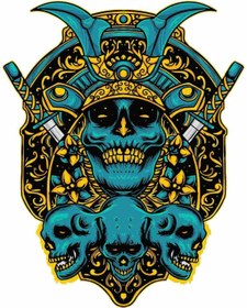 Resim UBGA GIFT Skull 40 Cm Özel Tasarım Motor Kask Araba Duvar Stıcker Çıkartma 
