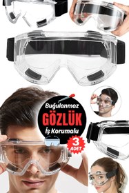 Resim Munico 3 Adet Snowboard Kar Sporu İçin Uygun Koruyucu Ayarlanabilir Unisex Buğ Ve Darbe Önleyici Gözlük 