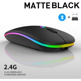 Resim Jingyi Bluetooth 5.0 Kablosuz USB Şarj Edilebilir Rgb Fare Bt5.2 Dizüstü Bilgisayar Pc Macbook Oyun Faresi 2.4 Ghz 1600 Dpı (Yurt Dışından) 