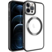 Resim Apple iPhone 11 Pro Max Magsafe Wireless Şarj Özellikli Setro Renkli Silikon Siyah Kılıf Gpack