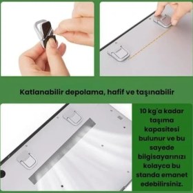 Resim Karokstore 2 Adet Yapışkanlı Katlanılabilir Laptop Standı Portatif Bilgisayar Laptop Stand Ayagi Siyah 