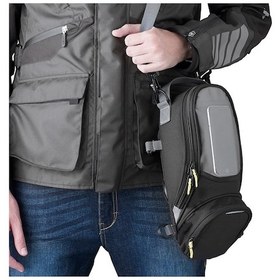 Resim Motosiklet Depo Üstü Çanta Güçlü Mıknatıs 600d Kumaş Telefonluk Tang Bag Tur Çantası Siyah 