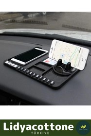 Resim Lidyacottone Premium Araç Içi Kaydırmaz Torpido Organizeri Numaratör Çizdirmez Çok Fonksiyonlu Araba 