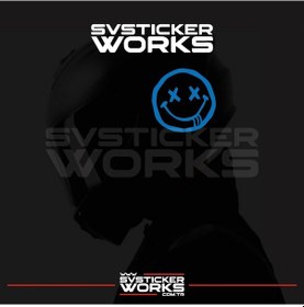 Resim Smile Yazılı Kask Sticker Tüm Kasklar Uyumlu Tek Yön 1 Adet Mavi 