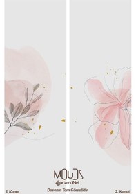 Resim Flower Art 2 Desenli Süet Oturma Odası Salon Fon Perde Baskılı Ekstrafor Büzgü 2 Kanat Prd-1031 Çok Renkli 