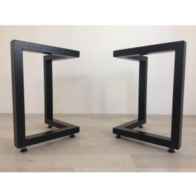Resim Abronya Bank Ayağı Ahşap Kütük Mermer Tabla Ayağı Metal Üçgen Sehpa Ayağı 