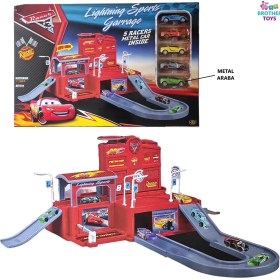 Resim Brother Toys Oyuncak Büyük Boy Şimşek Mcqueen Otopark Garaj Seti 5 Adet Metal Araba Hediyeli 50 Cm. 