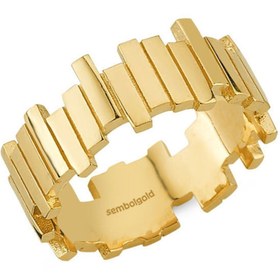 Resim Sembol Gold Sarı Altın Zigzag Yüzük 