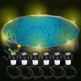 Resim Willowhaven 6lı Güneş Enerjili Havuz Lambası Ayarlanabilir Dekoratif Sıcak Işık Metal Çerçeveli Havuz 