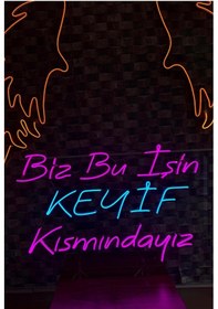 Resim Yazılı Neon Tabela Pembe 