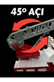 Resim YILDIRIM OYUNCAK Uzaktan Kumandalı Şarjlı Led Işıklı 45°Merdivenli 17cm Oyuncak İtfaiye Aracı 