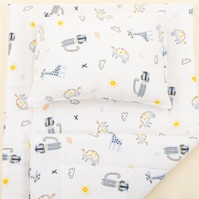 Resim Alt Açma Matı ve Yastık - Mavi Canlılar 